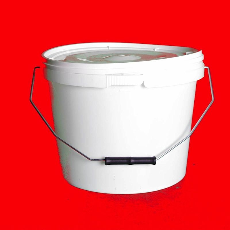 10L White Plastic Buckets With Lid H&O Plastics