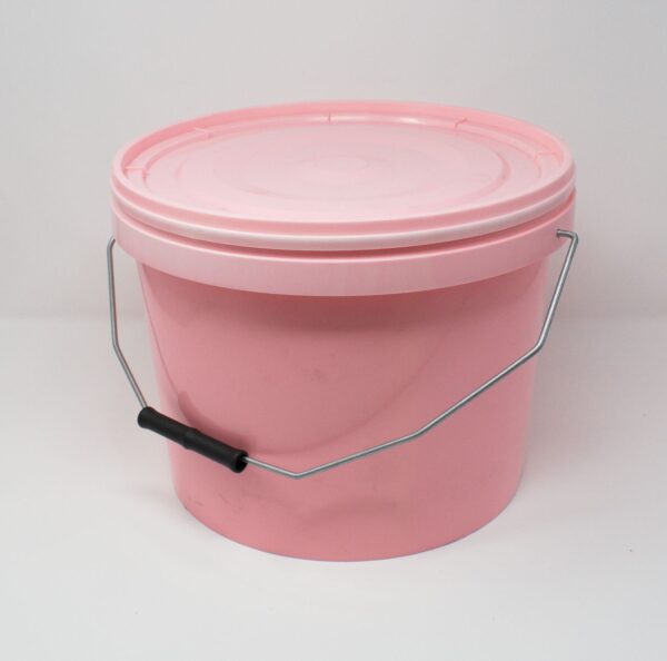 10L Tamper Evident Pink Plastic Buckets With Lid