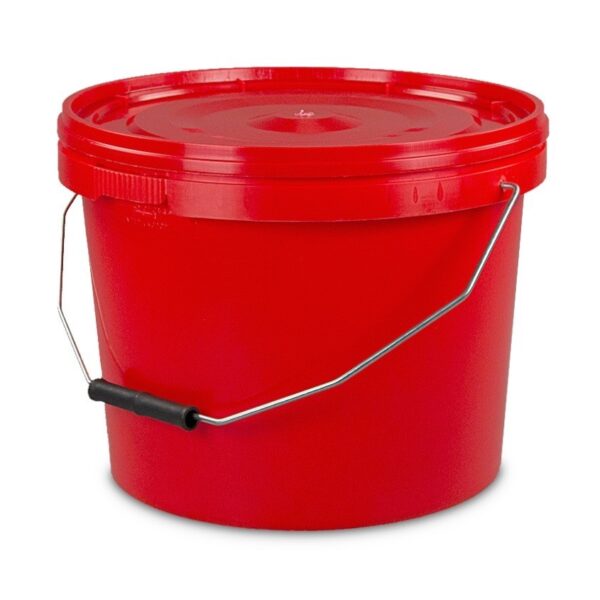 10L Tamper Evident Red Plastic Buckets With Lid
