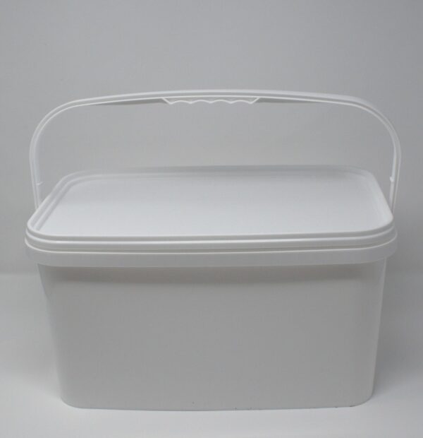 10L White Rectangle Plastic Buckets With Lid