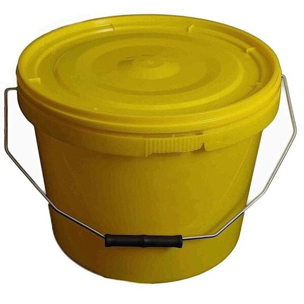 10L Tamper Evident Yellow Plastic Buckets With Lid