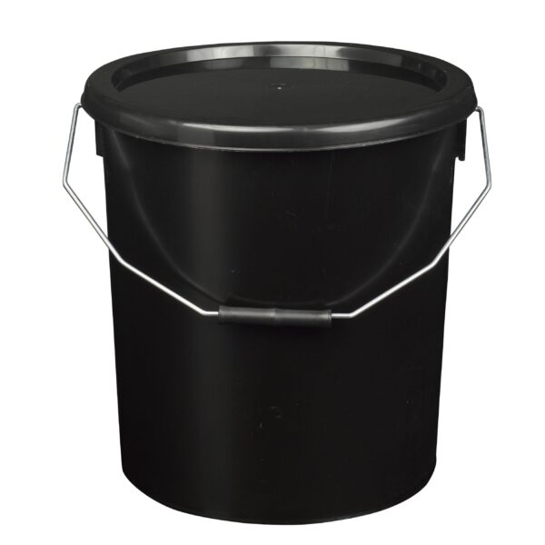 16L Black Plastic Buckets With Lid