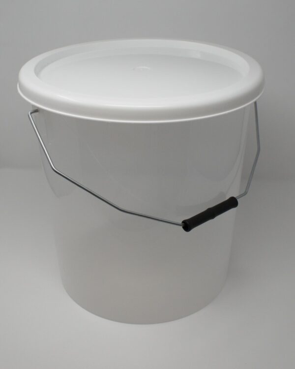 16L Clear Buckets With White Lid