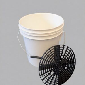16l White Heavy Duty Car Detailing Bucket with Grit Guard