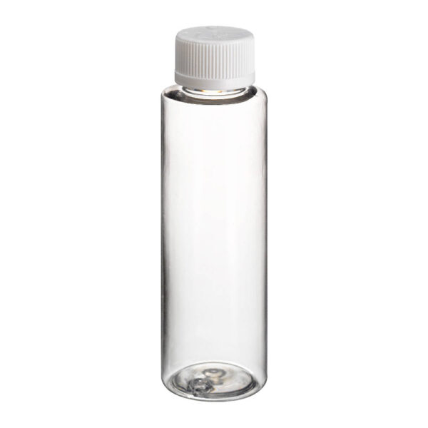 200ml Tall Clear PET Bottle with White Screw Cap