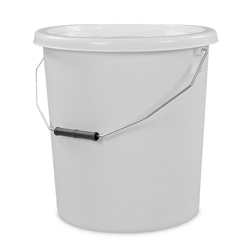 16L White Plastic Buckets With Lid