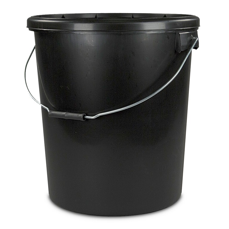 20L Black Plastic Buckets With Lid H O Plastics