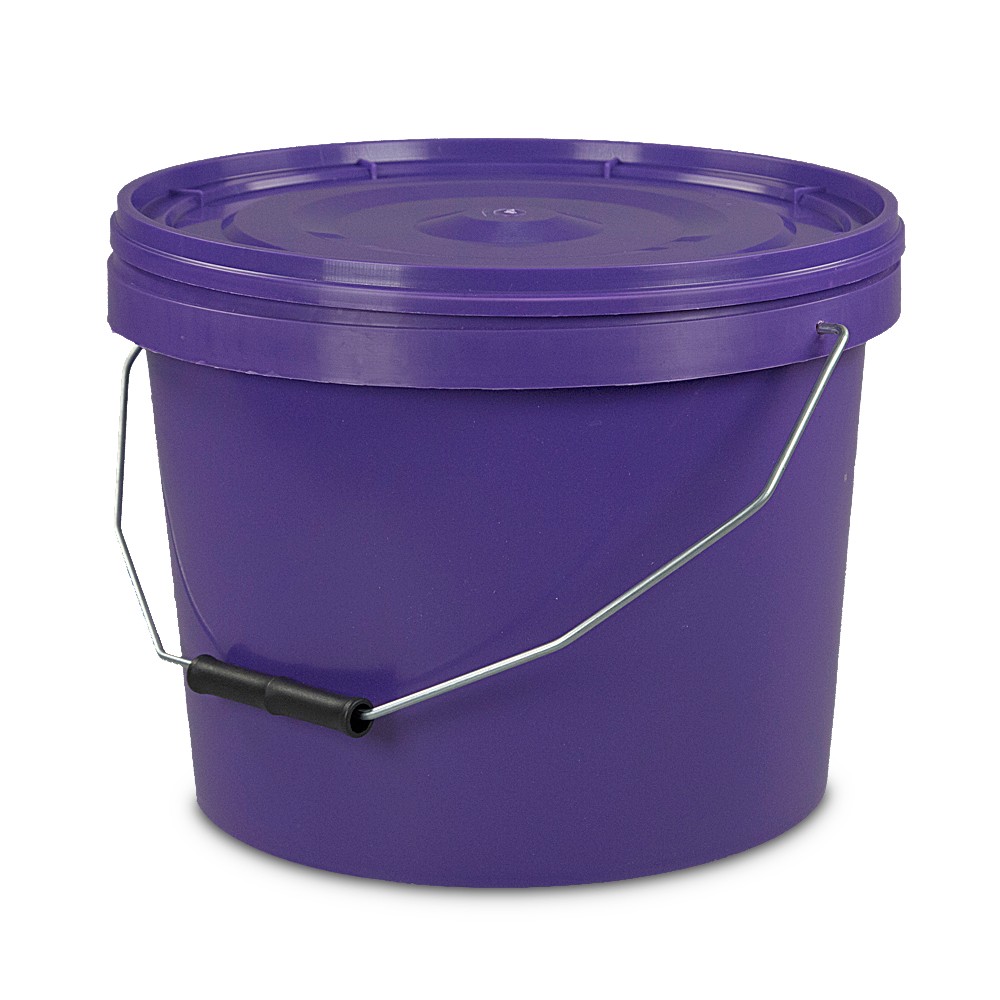 10L Tamper Evident Purple Plastic Buckets With Lid