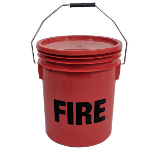 Plastic red fire bucket