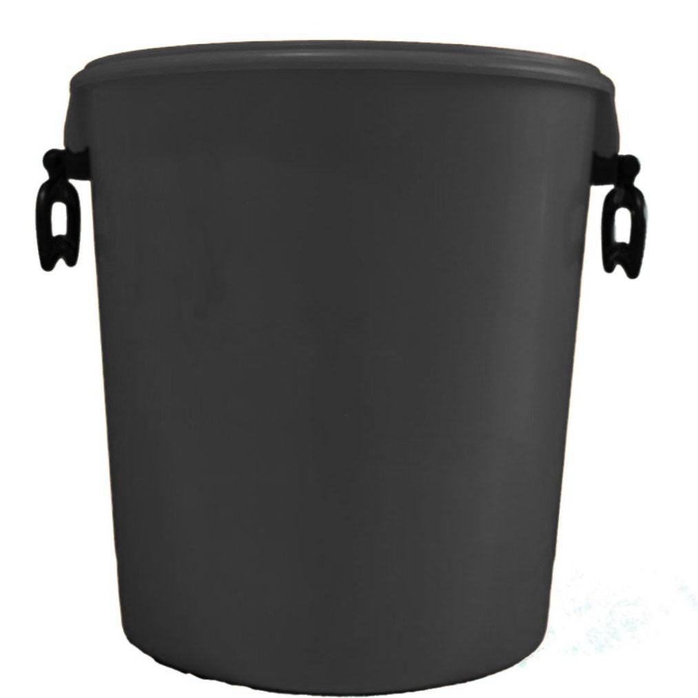 25L Black Bucket With Two Handles And Lid
