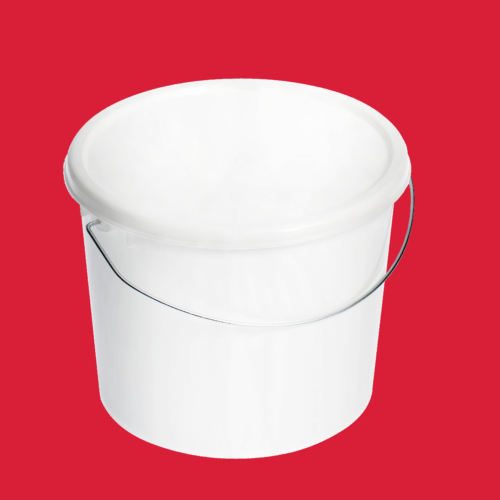 5l white plastic bucket with standard lid