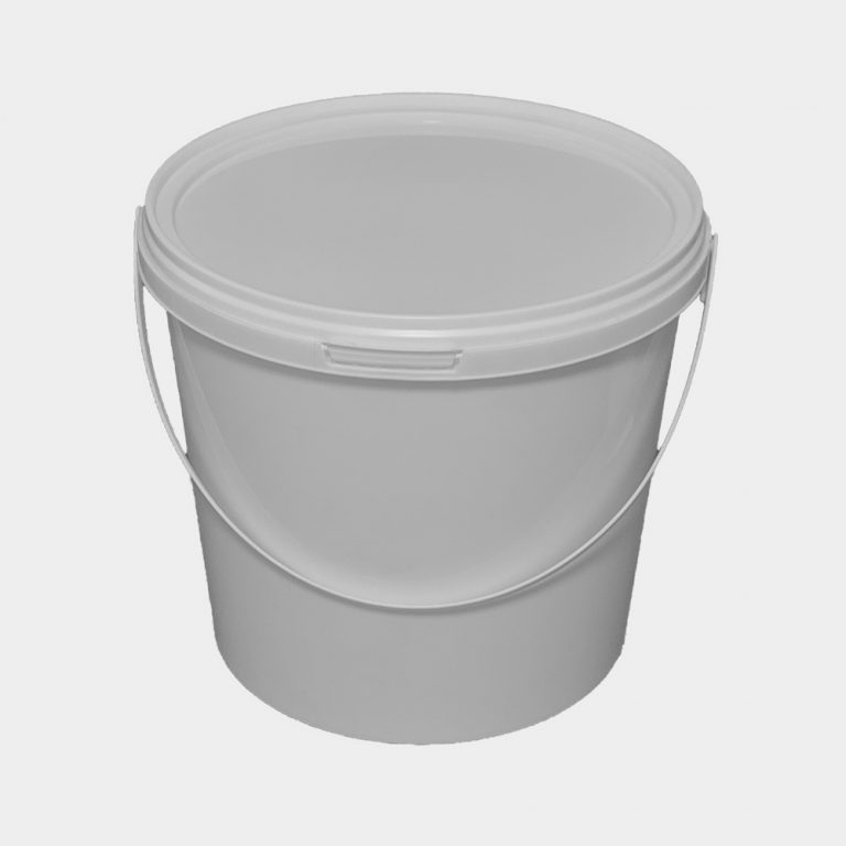 25L White Bucket with Tamper Evident lid and plastic handles