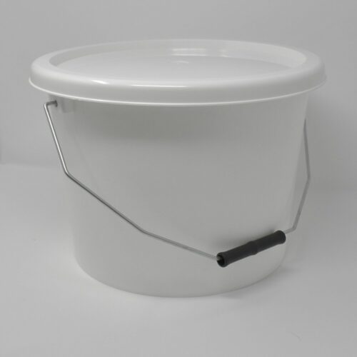 10l white bucket with standard lid