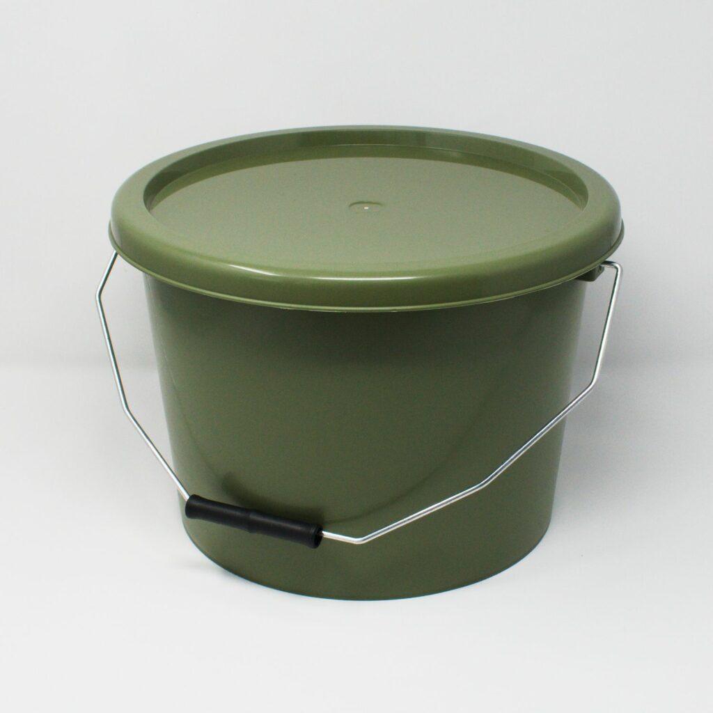 10L Olive Green Fishing Bucket with lid