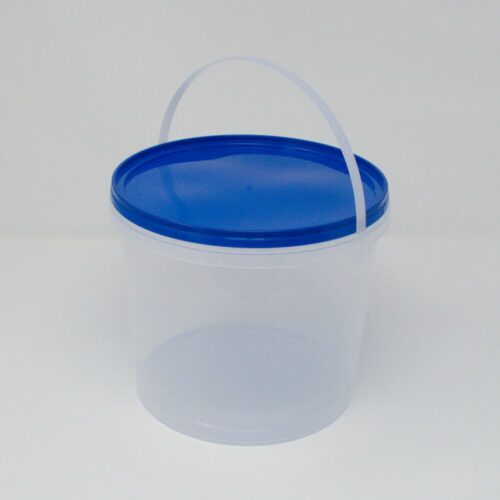 5l clear bucket with blue lid