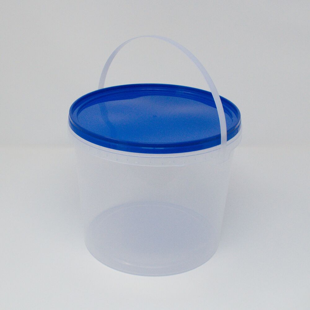 5L Clear Plastic Food Grade Bucket With Blue Lid