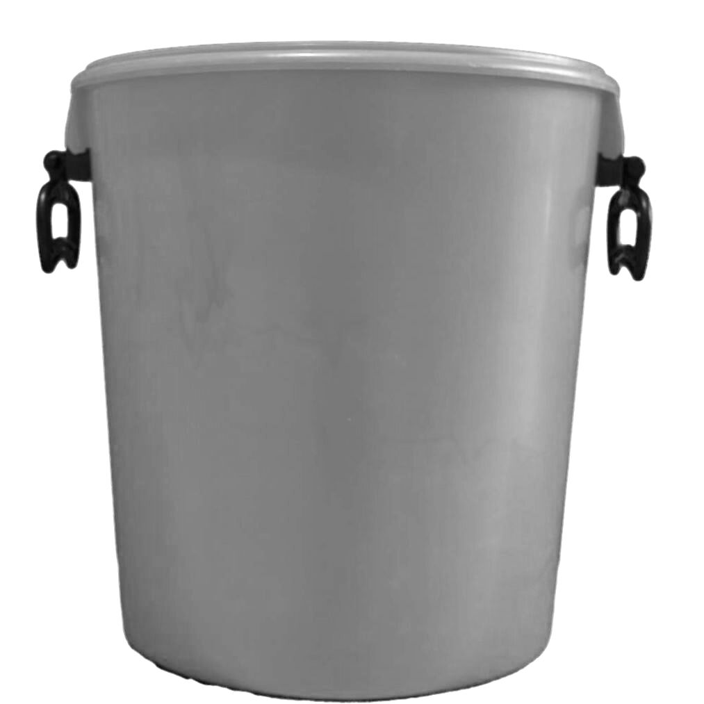 25L Grey Bucket With Two Handles And Lid