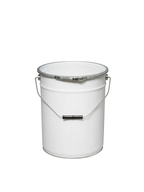 White 20L Metal UN Pail with Fastening ring and lid