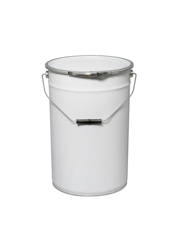 White 25L Metal UN Pail with Fastening ring and lid
