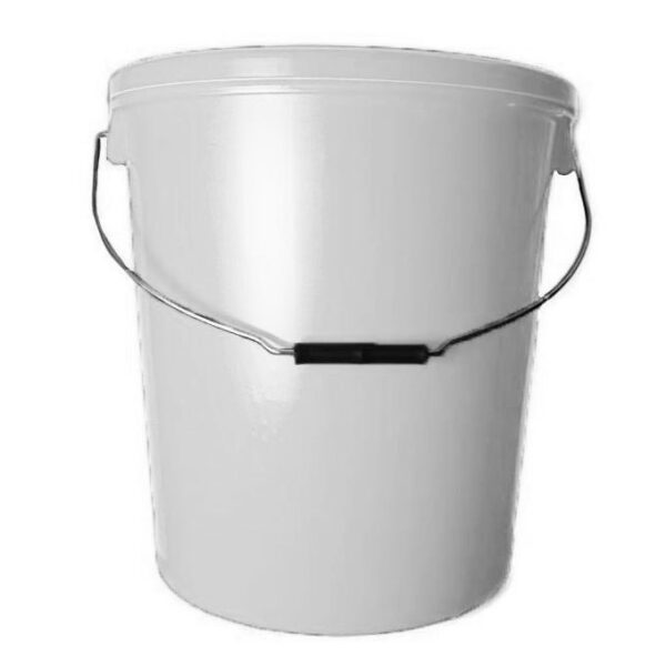 25L White Plastic Buckets With Standard Lid