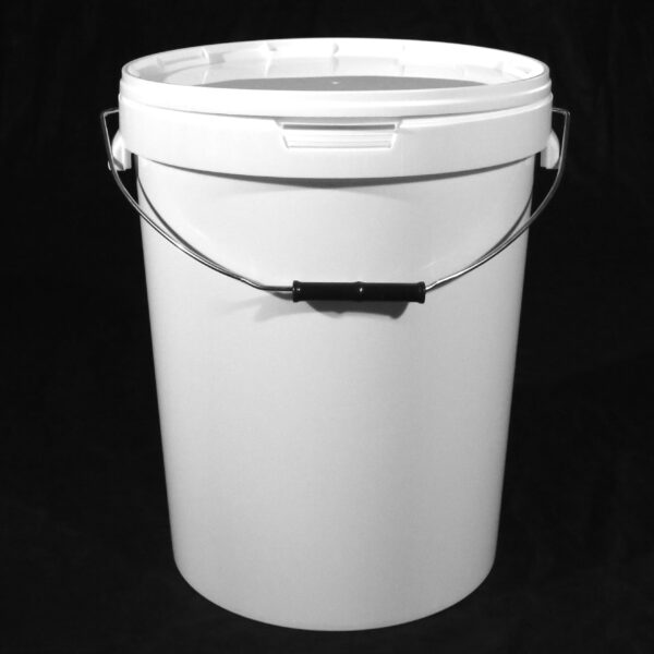 25L White Tamper Evident Plastic Buckets with Lid