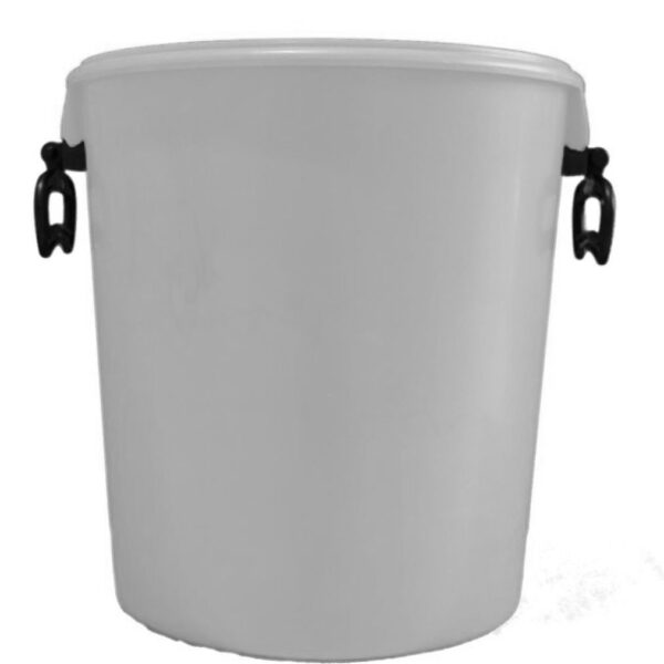 25L White Bucket With Two Handles And Lid