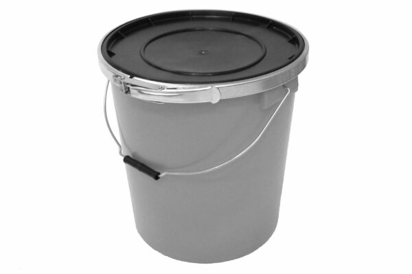 Grey 25L Banded Container With Lid (Inc rubber fitting and metal band)
