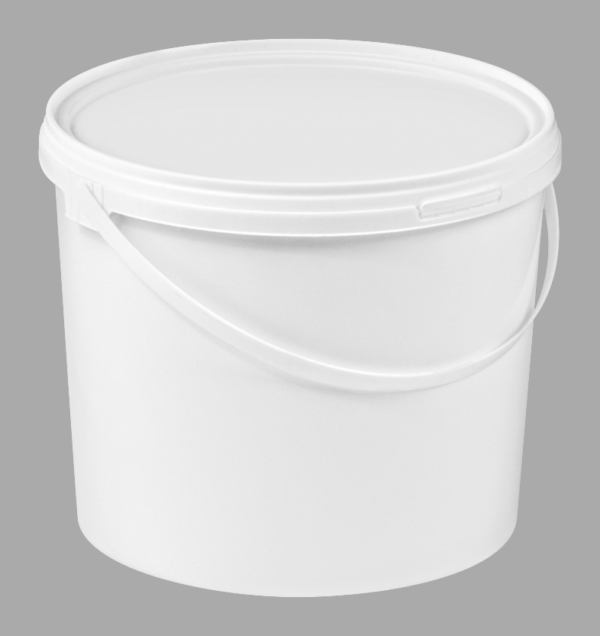 5L White Plastic Lightweight Food Buckets With Lid