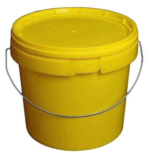 5L Yellow Tamper Evident Plastic Buckets With Lid