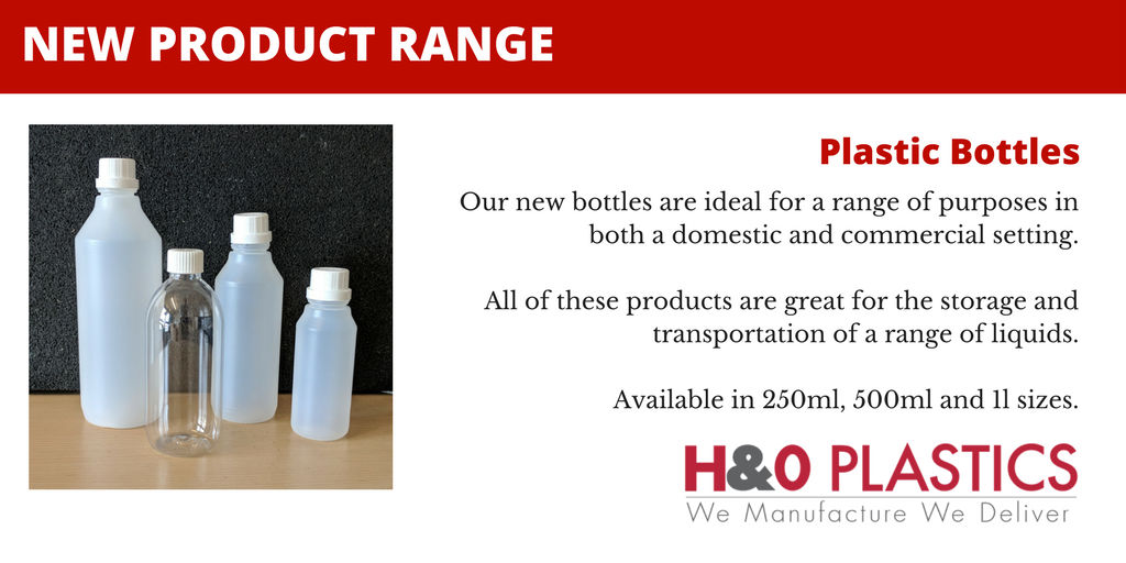 Plastic Bottles - Our new bottles are ideal for a range of purposes in both a domestic and commercial setting. All of these products are great for the storage and transportation of a range of liquids. Available in 250ml, 500ml and 1l sizes.
