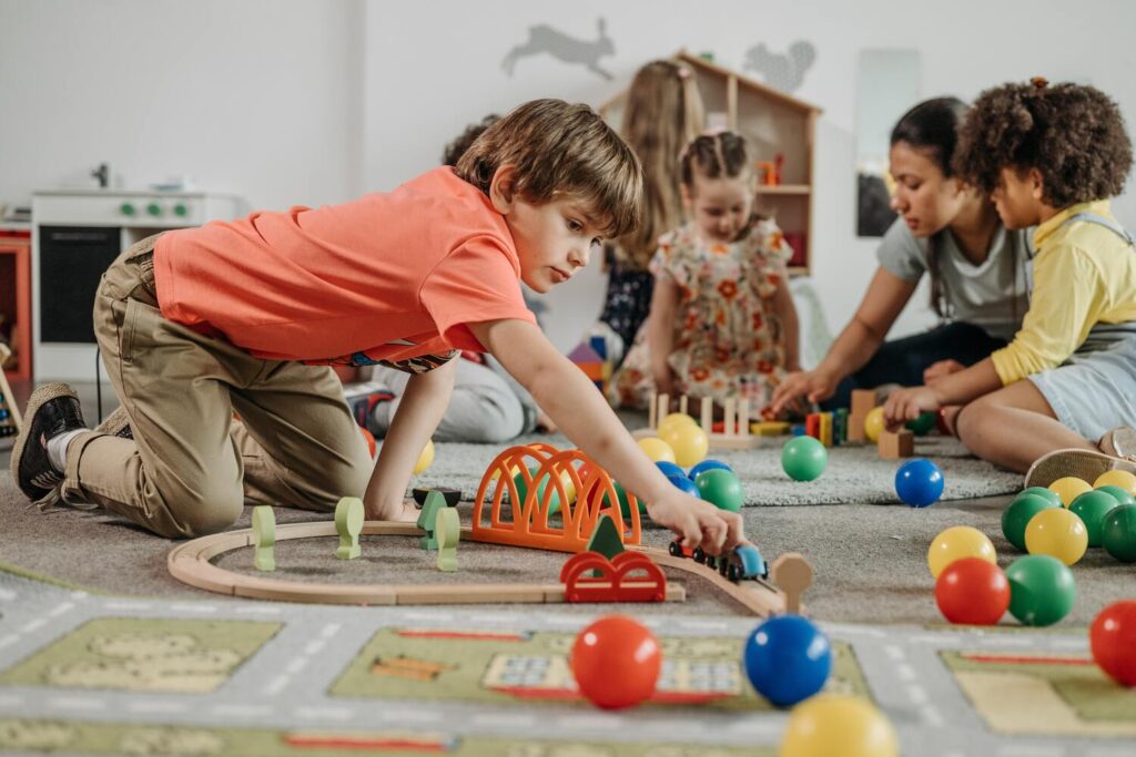 Children playing with toys